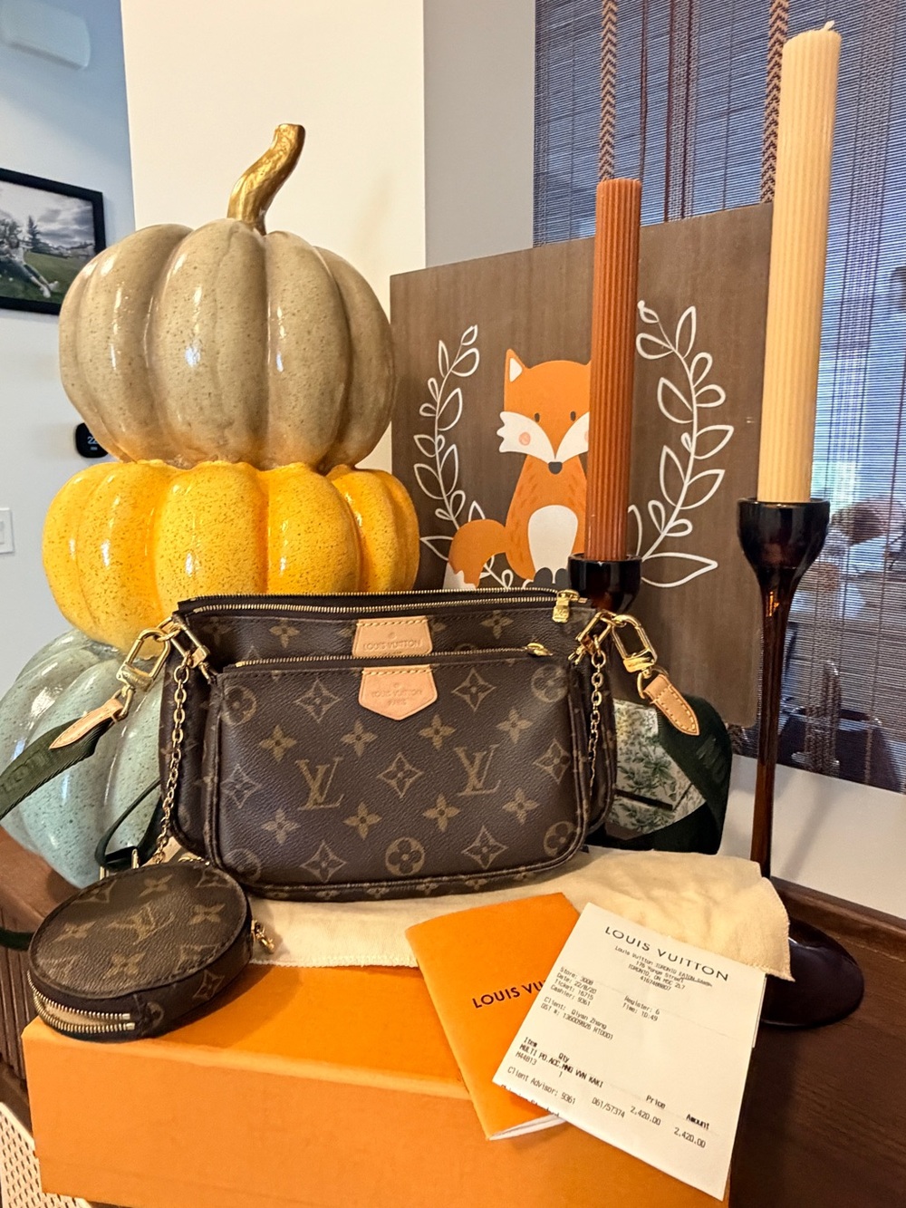 Louis Vuitton Brown Monogram Multi-Pochette Crossbody with Gold Hardware